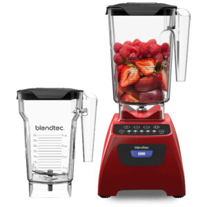 ECTQWPYQRFF10B_0 jpg - Liquidificador Profissional 2 Jarras 2,6L e 2,2L, com 5 Velocidades, 1560W 110V, Blendtec C575A2319A, Vermelho.