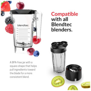 ECTQE3BTW3300B_2 jpg - Copo, Jarra de Reposição para Liquidificador 2L Compatível com Modelo FourSide, BLENDTEC 40 609 50, Branco
