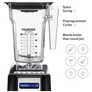 ECTQLRZZY2380B_4 jpg - Liquidificador Blendtec Connoisseur 825 SpaceSaver Profissional com Jarra FourSide e Tampa com Ventilação Preto