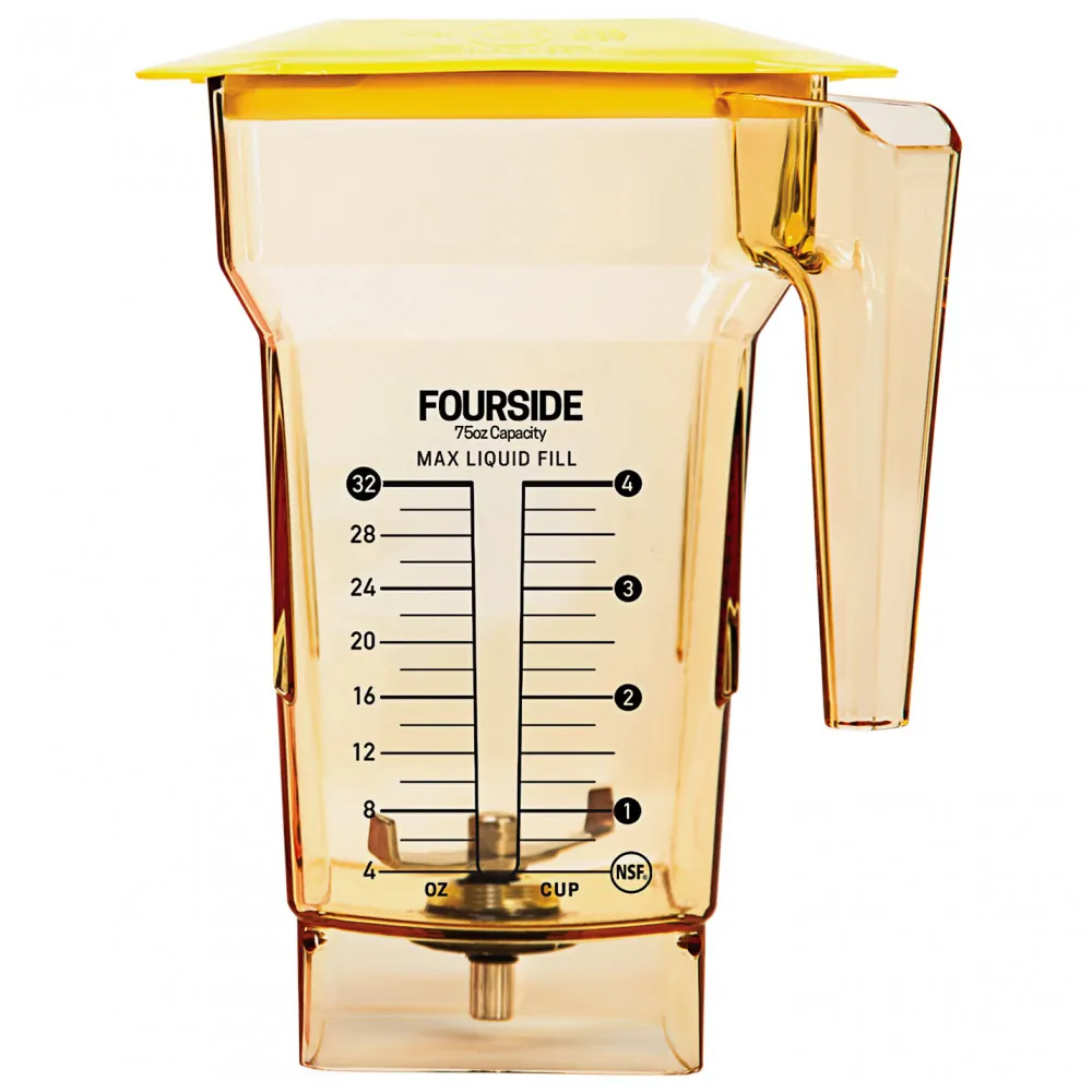 Jarra Liquidificadora Blendtec FourSide 40 618 62 Amarela 2.22 L 75 oz com Tampa Rígida Amarela